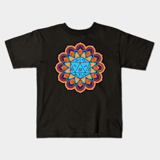 DnD D20 Flower Mandala Kids T-Shirt